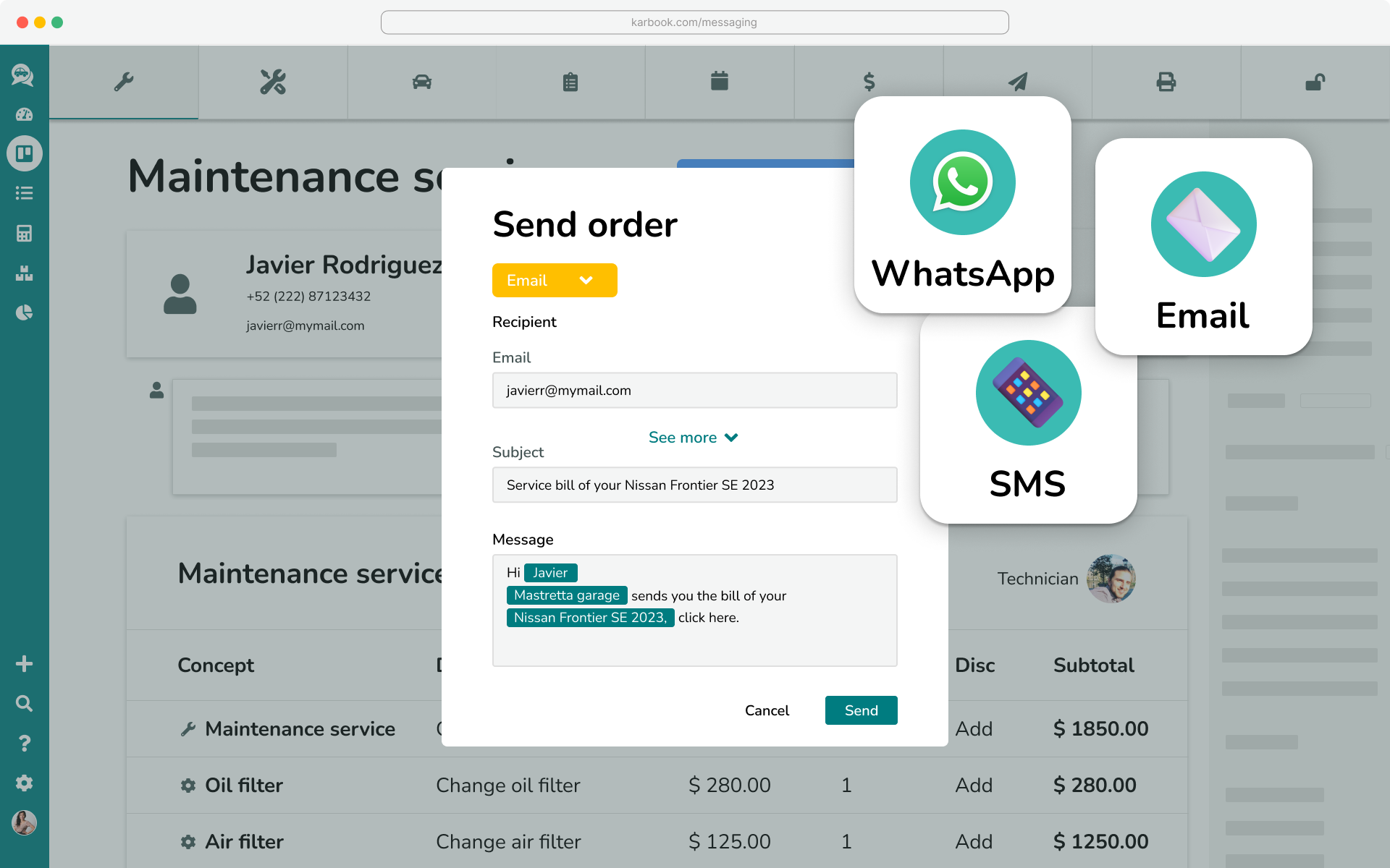 Karbook: Messaging